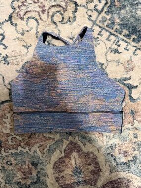 lululemon athletica Blue Multicolor High-Neck Sports Bra